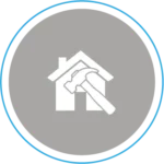 Icon mit einem Haus und Hammer